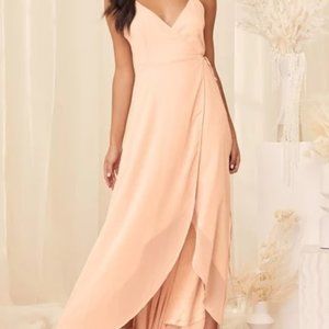 High-Low Maxi Wrap Dress